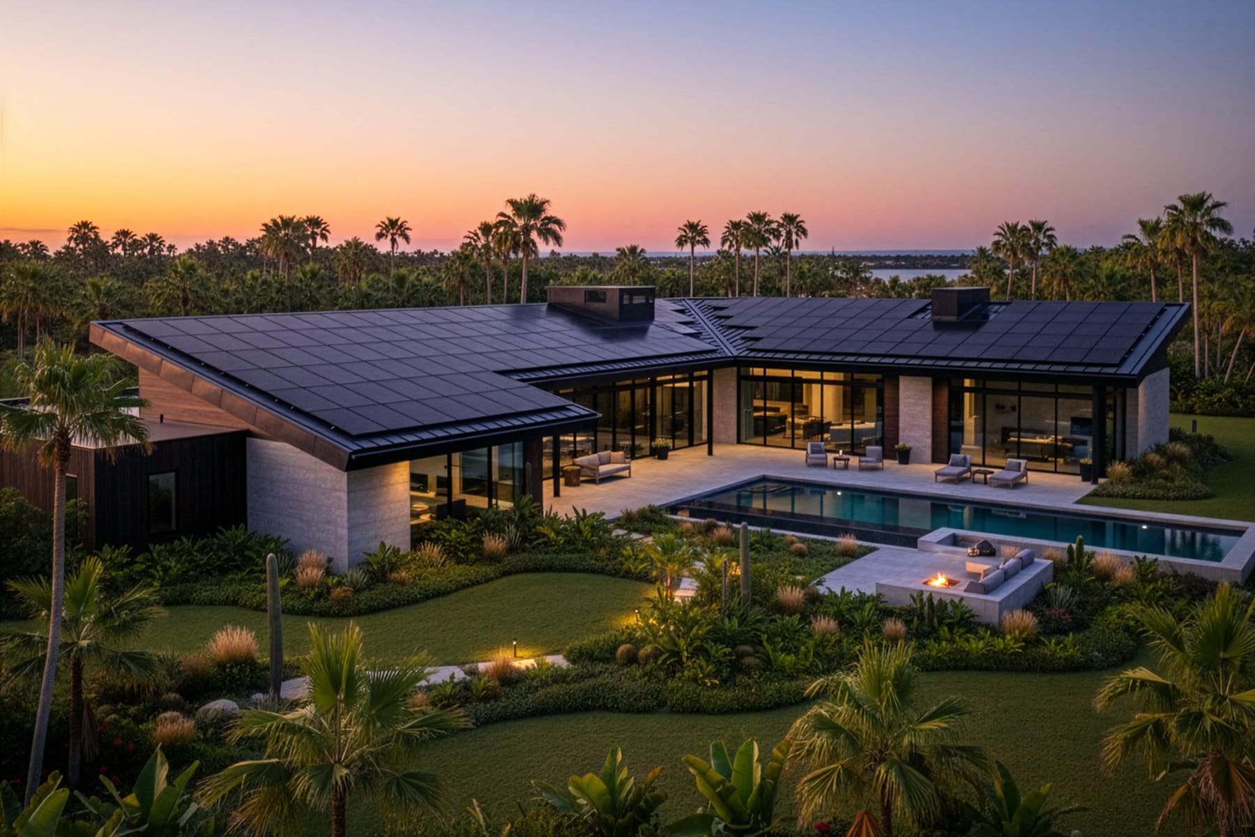 Home in Florida with solar panels